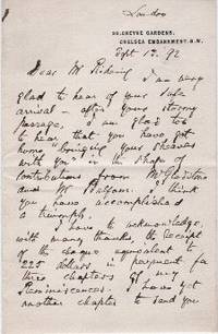 Autograph Letter to William Henry Rideing