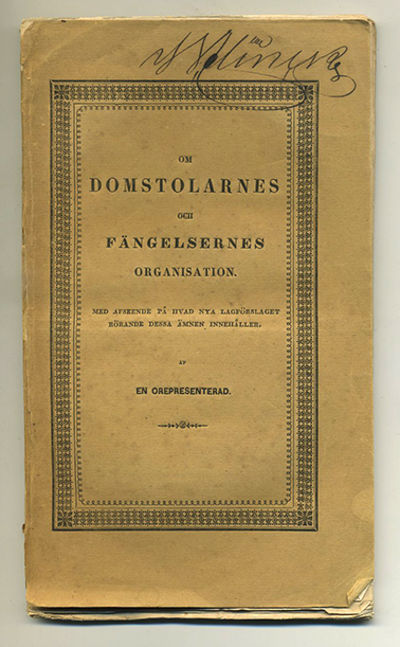 Om domstolarnes och fängelsernes organisation med…