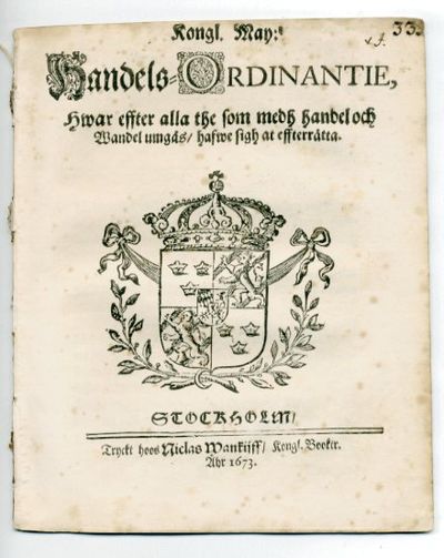 Kongl. may:tz handels-ordinantie, hwar effter…