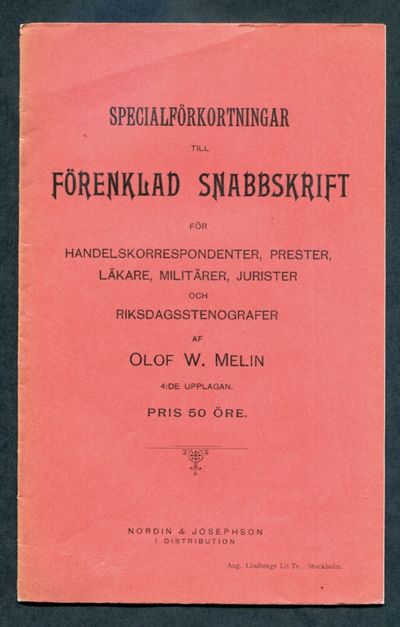 Specialförkortningar till förenklad snabbskrift…