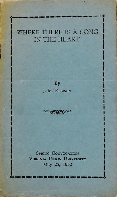 Virginia Union University, 1952. Soft Cover. Near Fine binding. 12mo.; stapled pamphlet in blue prin...