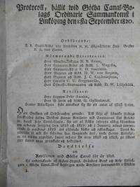 PROTOCOLL, HÅLLIT VID GÖTHA CANAL=BOLAGS ORDINARIE SAMMANKOMST I LINKÖPING 1820-1830 (photo 2)