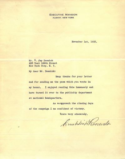 Maskinskrevet brev datert 1. november 1932.…