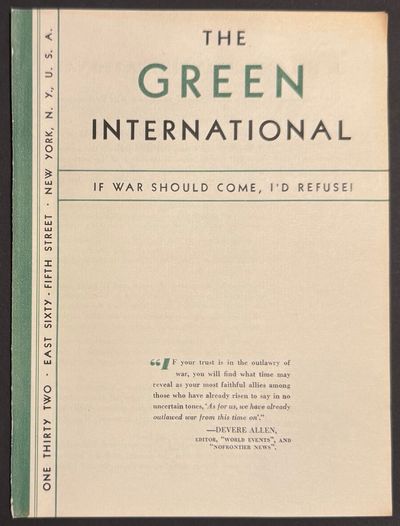 The Green International: If war should come, I'd refuse!