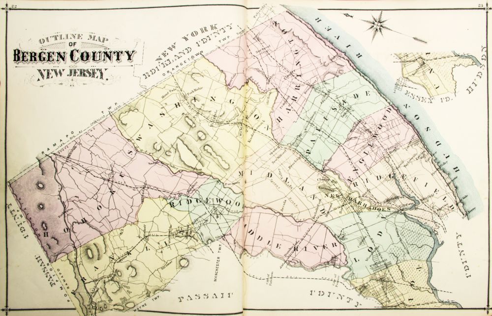 Atlas of Bergen County New Jersey. by A.H; BERGEN Walker First