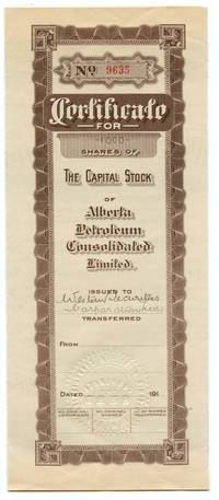 image of Alberta Petroleum stock certificate