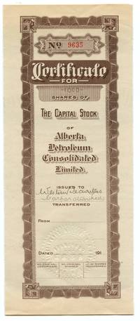 Alberta Petroleum stock certificate