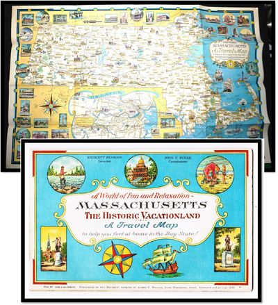 A World of Fun & Relaxation: Massachusetts, The Historic Vacationland [State Tourism Promotion] [Mid-Century Pictorial Cartography] [Ernest Dudley Chase]