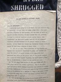 image of An Open Letter to President Truman: Ayn Rand Signed Letter during Atlas Shrugged