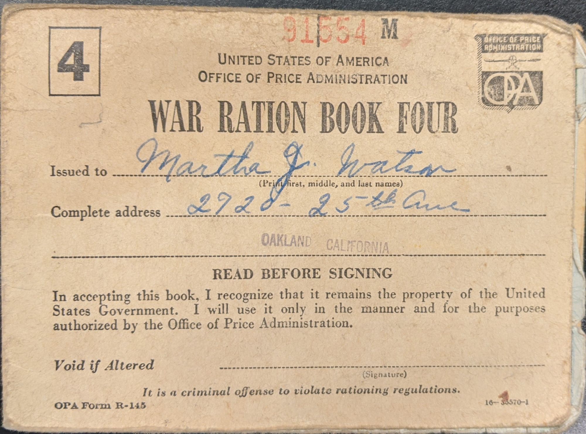 War Ration Book Four By US Government 1943 From Moe s Books SKU war-ration-book-four-by-us-government-1943-from-moe-s-books-sku
