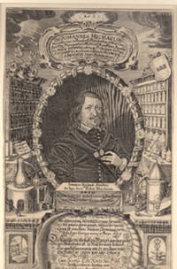 Portrait of Johannes Michael in his laboratory drawn and engraved by Johannes Durr 27.5x16.5cm