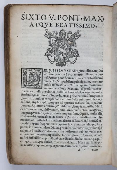 : Apud Ioannem de Gara (Giovanni di Gara), 1587. First edition. Hardcover. g+ to vg-. Large quarto. ...