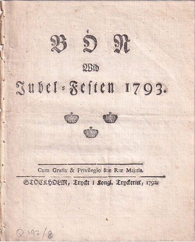 Bön wid jubel-festen 1793.