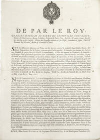 De Par Le Roy, Charles Nicolas le Clerc de Lesseville Chevalier, Cpomte de Charbonnieres...Sur les differentes plaintes qui nous ont Ã©tÃ© portÃ©s contre le nomme Jean Joseph Pegot, soy disant Commissaire de la Voyrie, portant qu'en ladite qualitÃ©, il s'immisce de donner des ordres aux Consuls & particuliers de diverses CommunatÃ©s, Ã  l'effect de reparer les Chemins Ã  sa fantasie