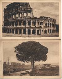 image of (2) Sepiatone Postcards Depicting Views of the Colosseum and the Aquaduct of Claudius in Rome Italy - circa 1910s - UNUSED