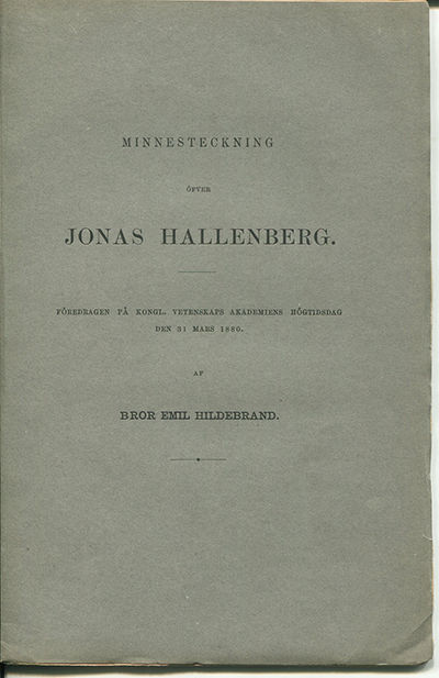 Minnesteckning öfver Jonas Hallenberg. Föredragen…
