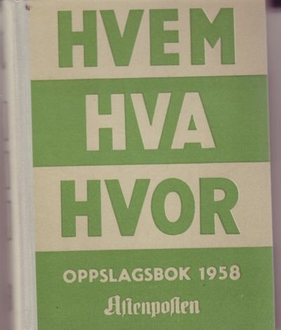 Hvem Hva Hvor 1958