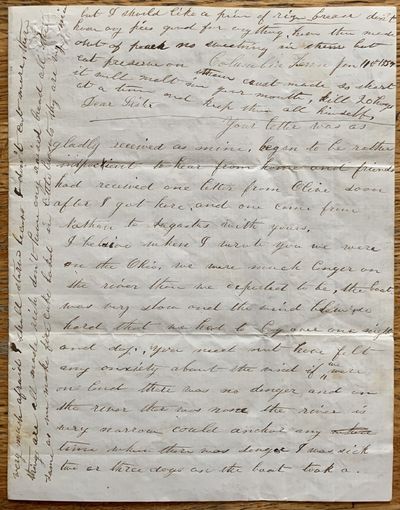 Autograph Letter Signed, Columbia, Tennessee January 11, 1857 to her sister