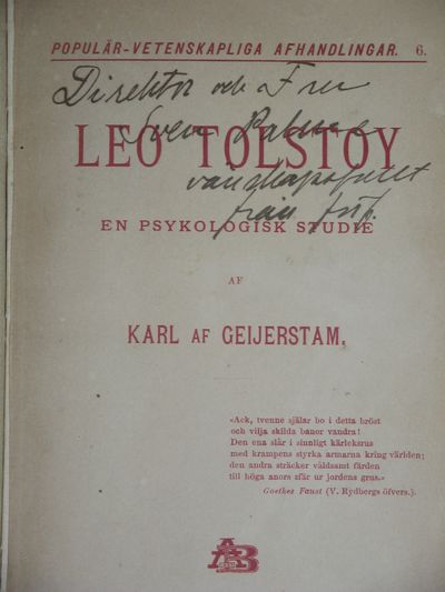 LEO TOLSTOY. EN PSYKOLOGISK STUDIE (photo 2)