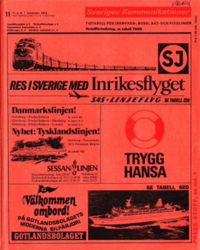 Sveriges kommunikationer. Tidtabell för…