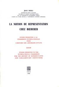 La notion de representation chez Rderer. Etudes…