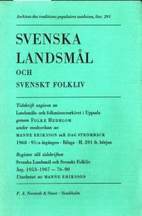 Svenska landsmål och svenskt folkliv. Tidskrift…