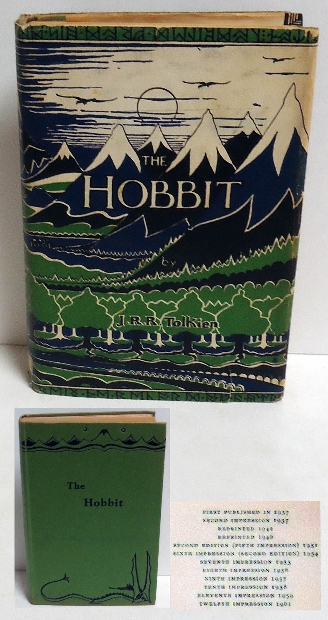 The Hobbit by J.R.R Tolkien Hardcover Second Edition. 1961 from