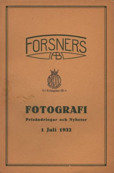 PRISKURANT I FOTOGRAFI. Apparater - Tillbehör -…
