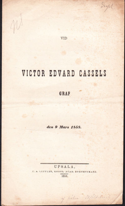 Vid Victor Edvard Cassels graf den 9 mars 1858.