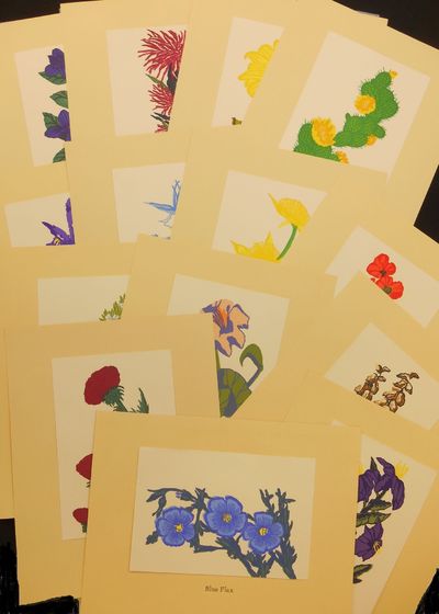 New Mexico Wildflowers; A Suite of Fourteen Linoleum Block Prints