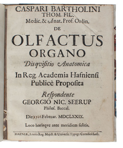 Olfactus organo Disqvisitio Anatomica. In Rg.…