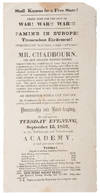 Shall Kansas be a Free State! Grand Rush for the Seat of War! War! War! Famine in Europe! Tremendous Excitement! Indifferent Writers Take Courage! [Advertising Broadside for Mr. Chadbourne, New England Writing Master]