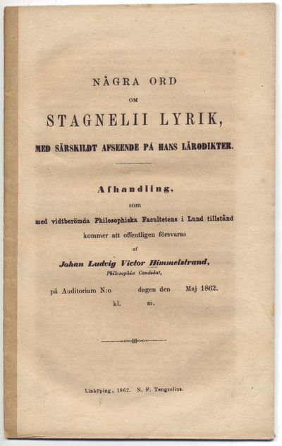 Några ord om Stagnelii lyrik, med särskildt…