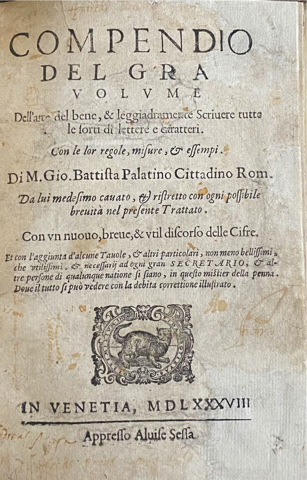 COMPENDIO DEL GRAN VOLVME DELL'ARTE DEL BENE LEGGI