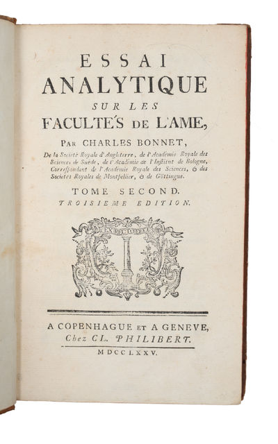 Essai analytique sur les facultes de l'ame. Troisieme edition. 2 vols. (photo 2)