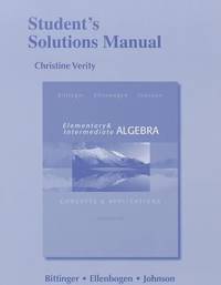 Student's Solutions Manual for Elementary and Intermediate Algebra : Concepts and Applications