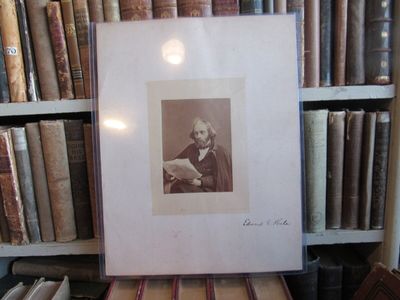 Photograph of Edward E. Hale laid down on heavy paper with Hale's autograph