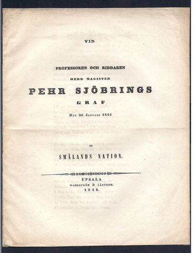 Vid professoren och riddaren herr magister Pehr…