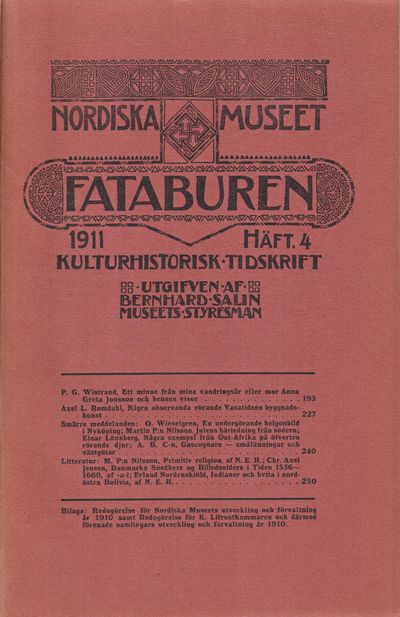 Fataburen. Kulturhistorisk tidskrift. 1911, häfte…