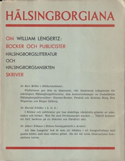 Böcker och publicister. Hälsingborgslitteratur…