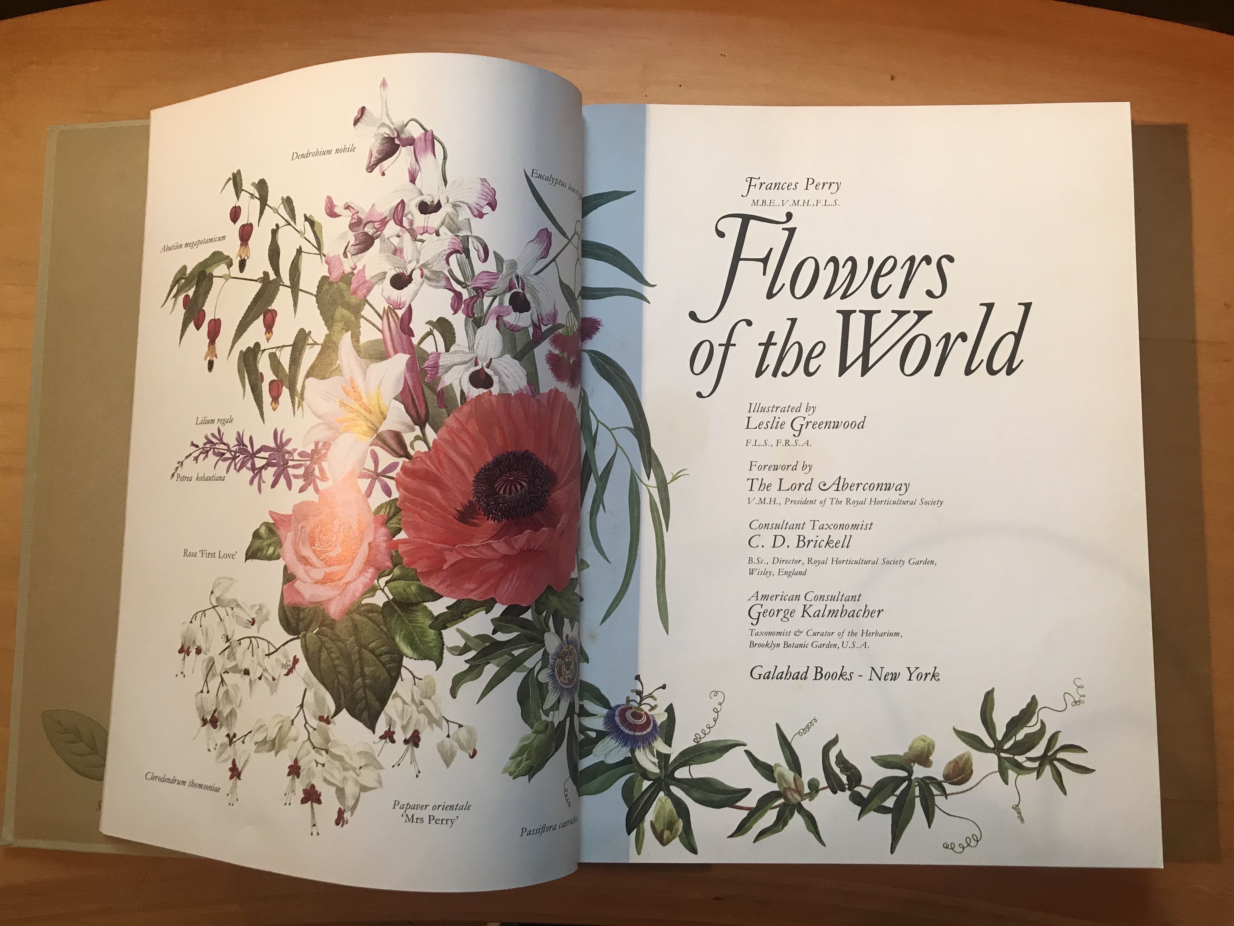 FLOWERS OF THE WORLD by FRANCES PERRY | Hardcover | 1972 | GALAHAD