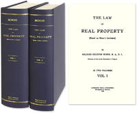 The Law of Real Property (based on Minor's Institutes). 1st ed. 1908