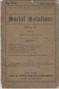 Social Solutions No. 6 - Ed. by Edward Howland, with translation by Marie Howland