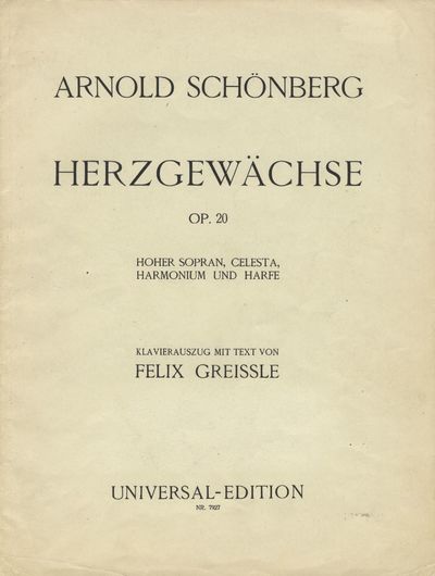 [Op. 20]. Herzgewächse [Piano-vocal score]