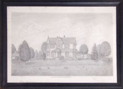 Newstead Lawn, Home of JPC Duncan": anonymous architectural rendering, pencil on paper