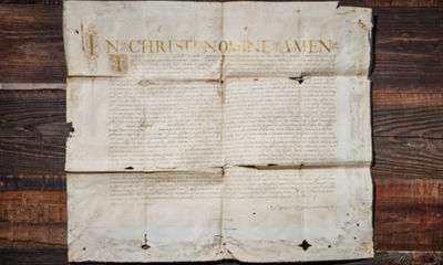 Becoming an Imperial Count Palatine, A Grand, Golden Document Signed by Prominent Citizens of Padua in 1585