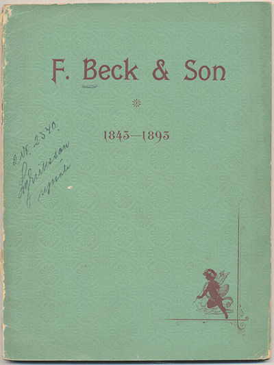 Bokbinderifirman F. Beck & son. 1843-1893.