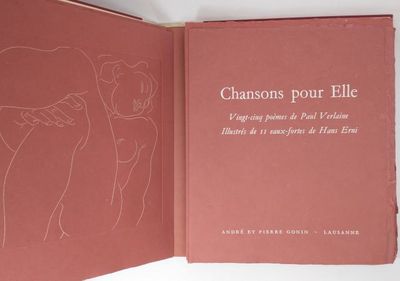 Chansons pour Elle. Vingt-cinq poèmes de Paul Verlaine. Illustrés de 11 eaux-fortes de Hans Erni.‎ (photo 4)