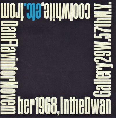 Cool White, etc. from Dan Flavin November 1968,…