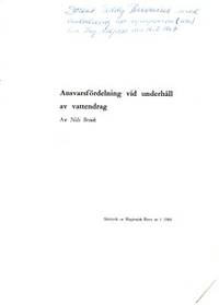 Ansvarsfördelning vid underhåll av vattendrag.